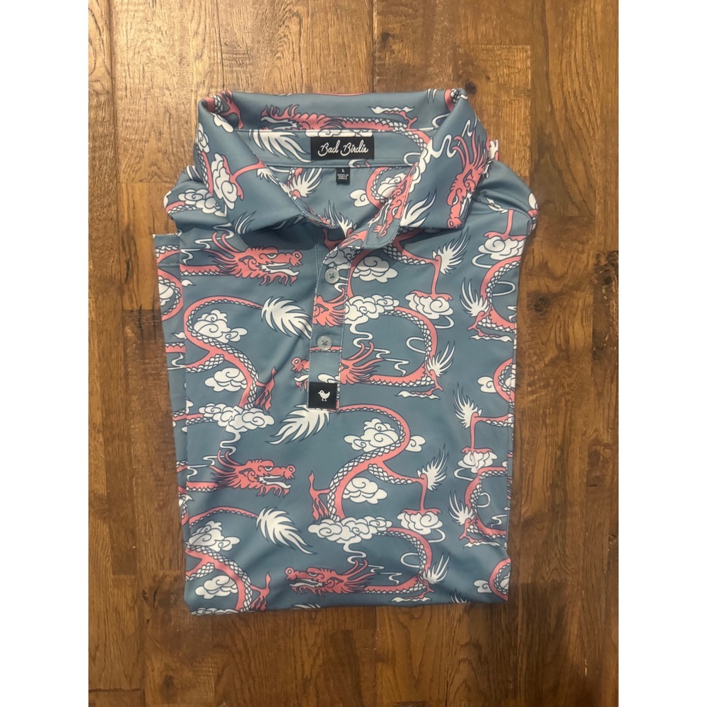 Bad Birdie Year Of The Dragon Performance Golf Polo Shirt Size L
